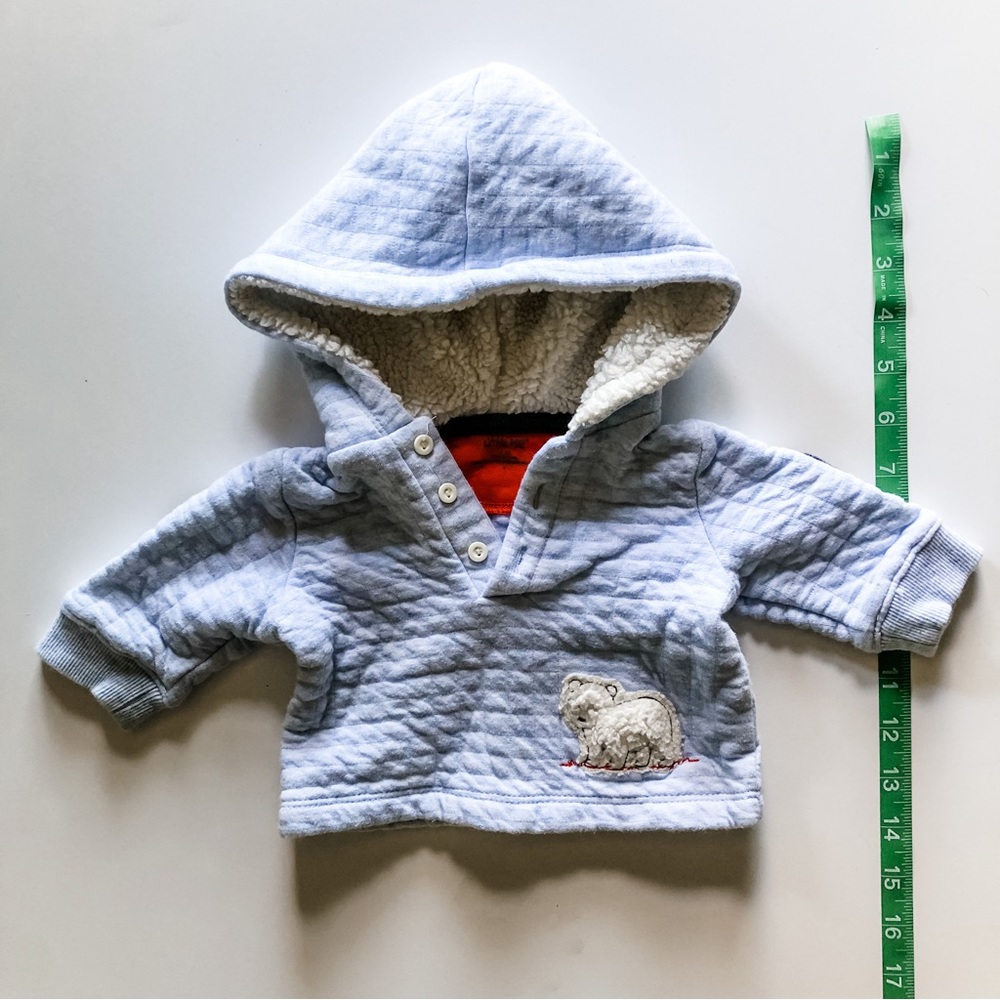 Little Me Blue Sweatshirt Pullover - Polar Bear - 3 Months